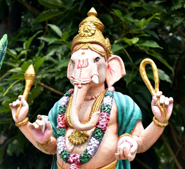 istock Colorful Ganesha statue at a Hindu temple 1175387644