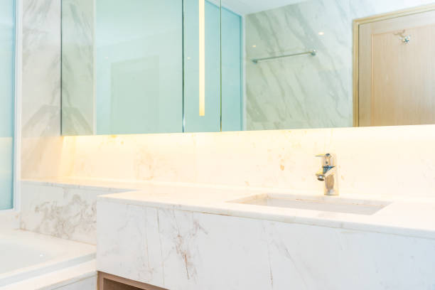 istock Faucet water and sink decoration in bathroom interior 1175387663