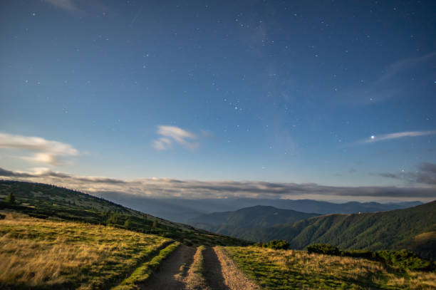 istock Moonlit night in the Carpathian mountains 1175397415
