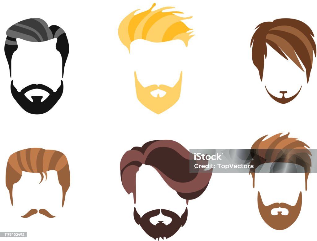 Different Male Hairstyles Types Of Haircuts Hipster Man Style Vector  Illustration Stock Illustration - Download Image Now - iStock