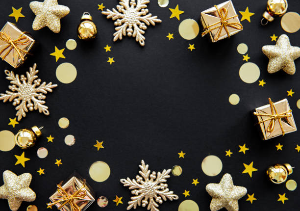istock Golden Christmas decorations 1175402626