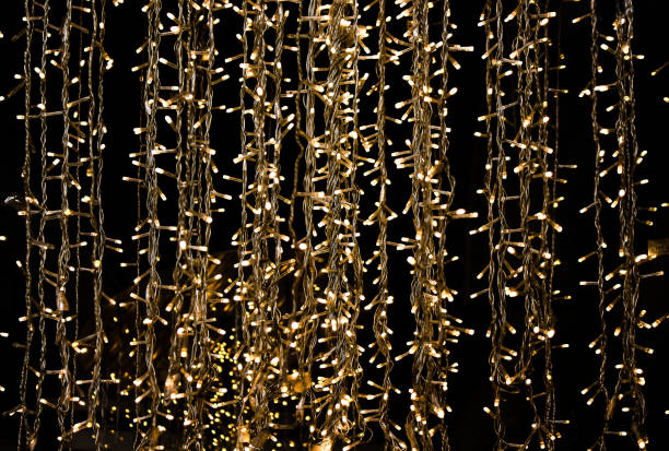 istock Night light bulb abstract in line vertical patterns for Christmas and Happy new year background 1175403421