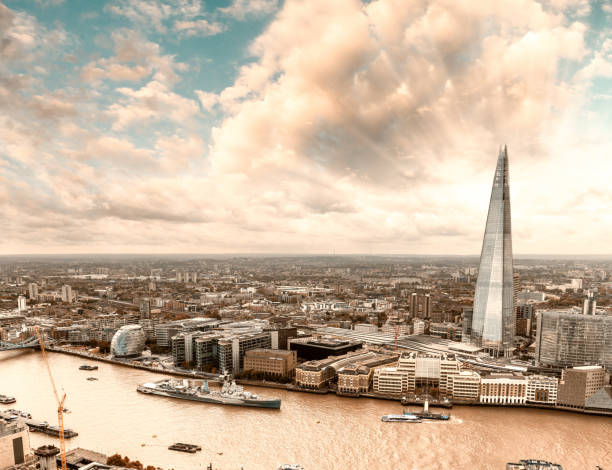 istock London skyline over river Thames, aerial view on a sunny day 1175406672