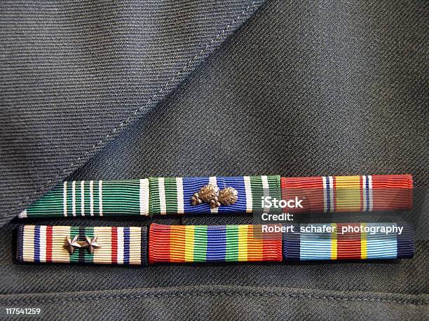 Serviço Do Exército De Fitas - Fotografias de stock e mais imagens de Exército Americano - Exército Americano, Uniforme, Medalha