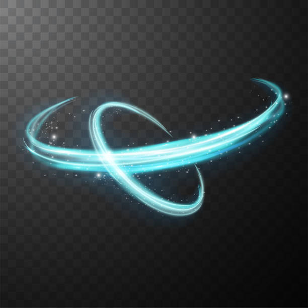 istock Blue glowing shiny spiral lines abstract light speed and shiny wavy trail 1175414447