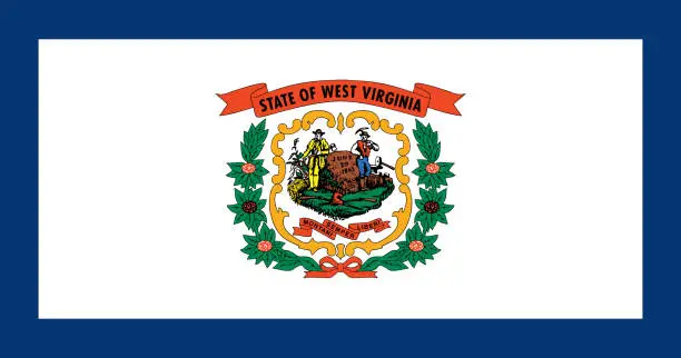 Vector illustration of West Virginia State of America flag, vector image