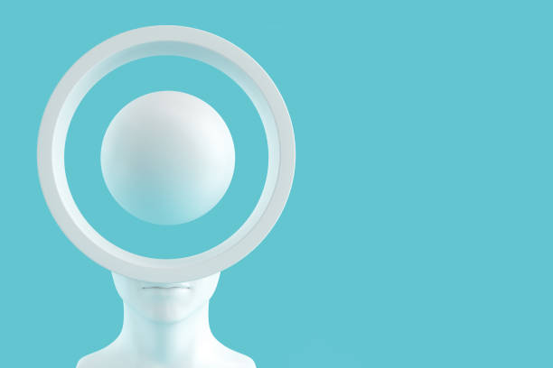 istock Concept art on education and problem solving. Porcelain female head with a round hole in it.3D illustration 1175420998