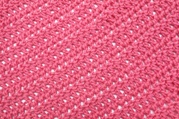 Double crochet stitch DC background diagonal stock photo