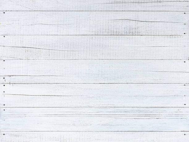 istock Distressed, worn, weathered, old, white-painted wooden teak panel abstract background. 1175422265