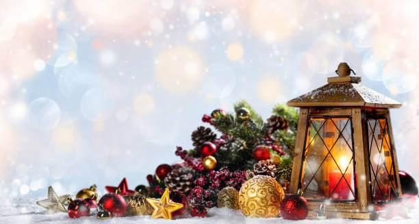 istock Lantern and christmas decoration 1175425707