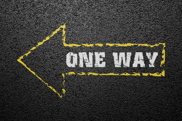 istock One way sign on asphalt ground 1175433923