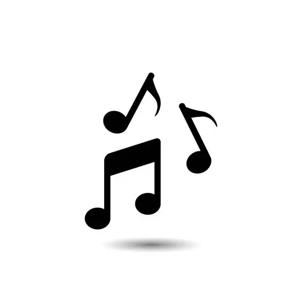 Vector illustration of Music note icon. Vector illustration