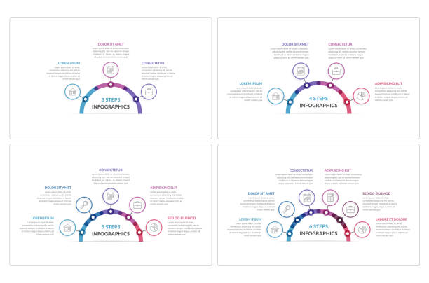 illustrations, cliparts, dessins animés et icônes de modèles inforgaphic - 3 5