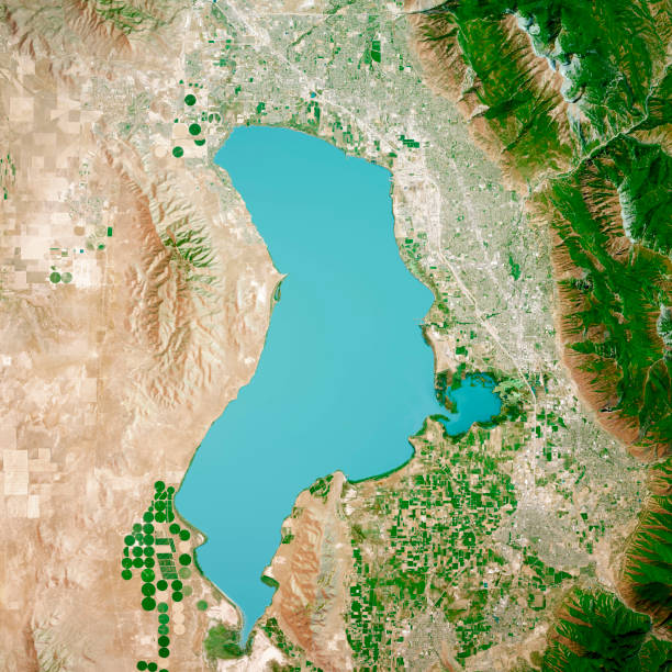 istock Provo Utah Lake 3D Render Aerial Top View Aug 2019 1175445020