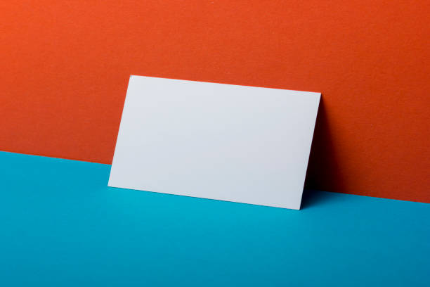 istock Business cards blank. Mockup on color background. Flat Lay. copy space for text 1175447511