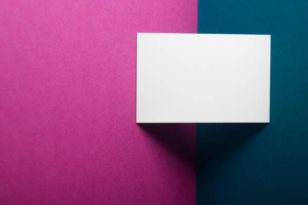 istock Business cards blank. Mockup on color background. Flat Lay. copy space for text 1175447631