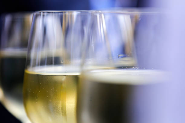 Chilled white wine at business event, Frankfurt, Germany