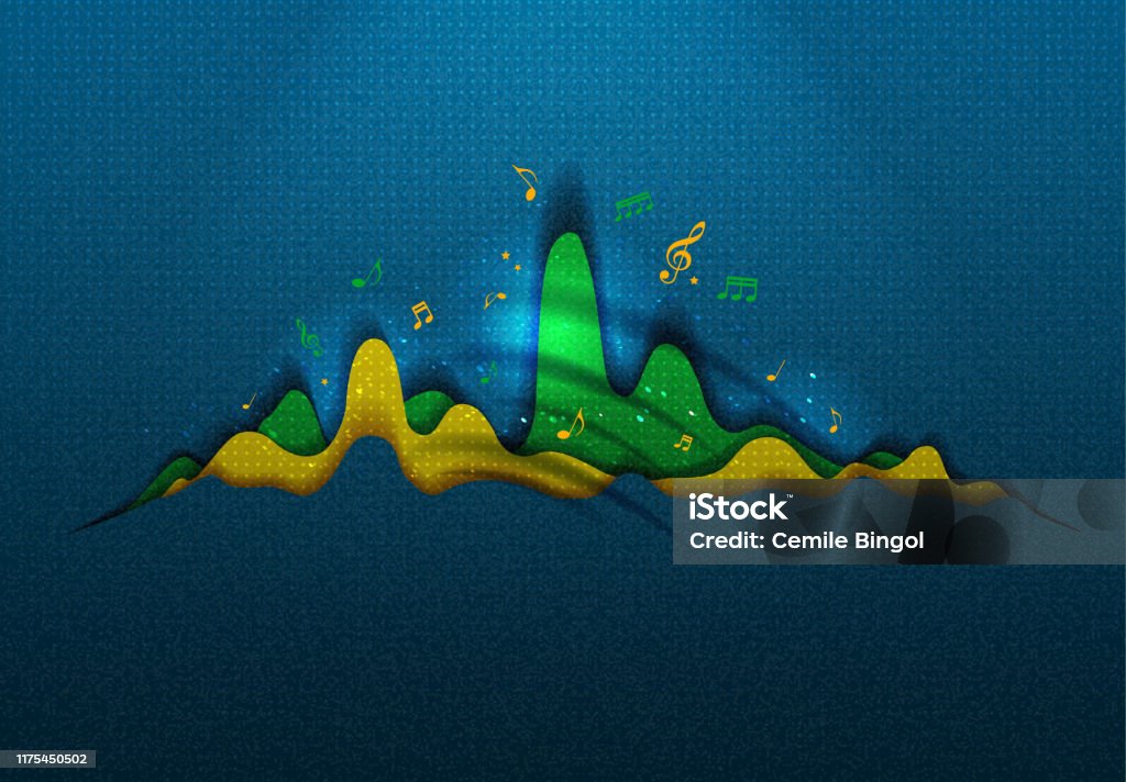 Basic Musical Background Abstract Musical Background With Music Notes And Sound Waves Stock ...