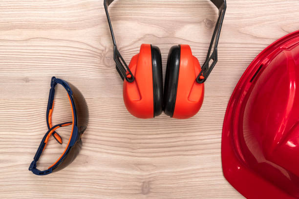 istock ear eye and head protectors on the desk 1175451768