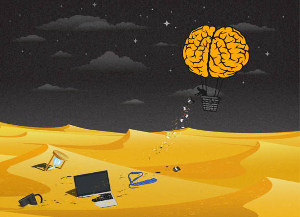 ilustrações de stock, clip art, desenhos animados e ícones de brain hot air balloon - descida dos cestos