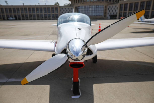 istock Front propeller of a light aircraft 1175453394