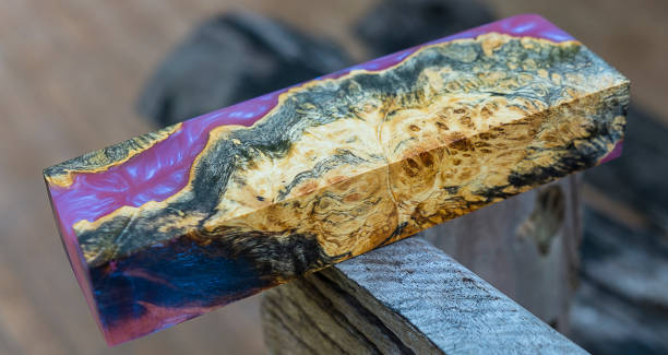 istock Epoxy resin stabilizing burl wood 1175460221