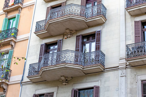 istock Interesting balconies from Barcelona in Spain 1175461999
