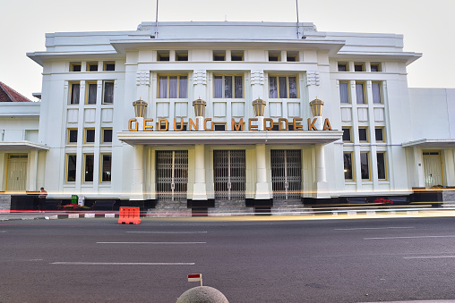 Bandung, Indonesia - July 05, 2015: Gedung Merdeka landmark, Historical venue of Asian African Conference located in Bandung City, West Java province, Indonesia.