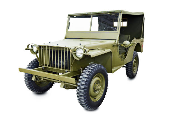 istock Military off-road car isolated white 1175466660