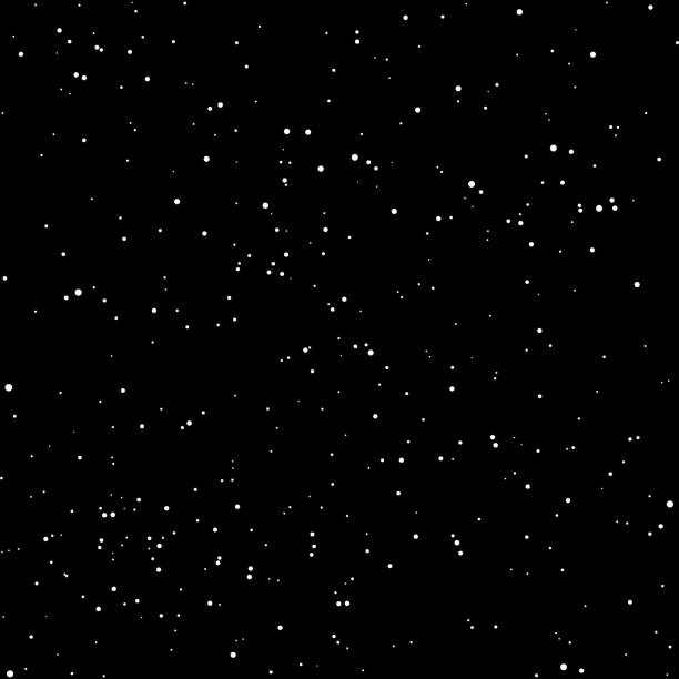 Snow Seamless Pattern White Stars Dotes Isolated On Black Background Stock  Illustration - Download Image Now - Istock