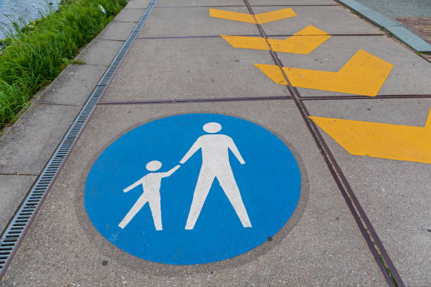 istock Pedestrians Lane Sign 1175468375
