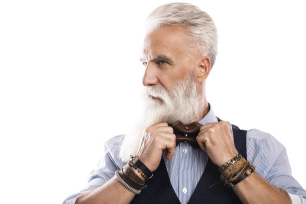 istock Handsome aged male model posing  on white background 1175471783