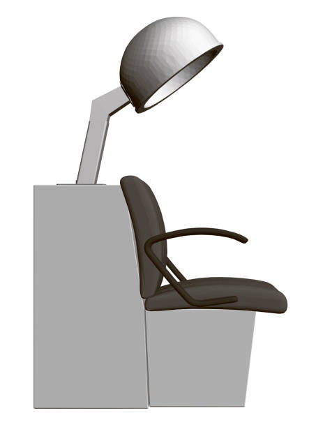 istock Armchair with hairdryer in a beauty salon. Side view. 3D. Vector illustration. 1175473969
