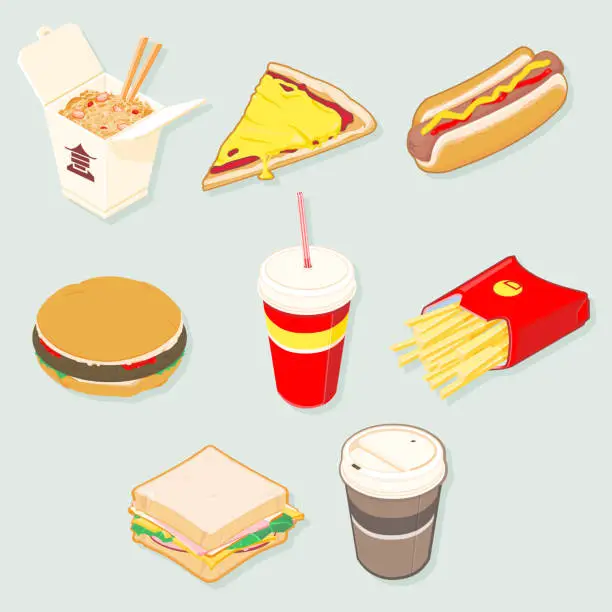 Vector illustration of Isometric Food