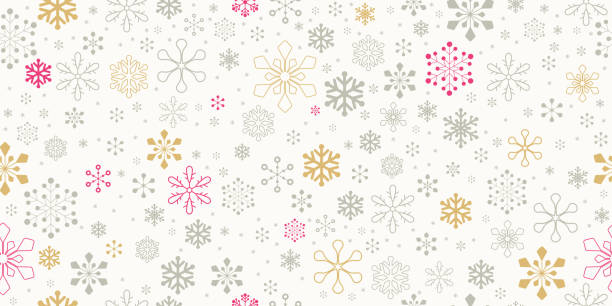 weihnachten schneeflocke hintergrund. nahtloses muster. - christmas tree dirty winter grunge stock-grafiken, -clipart, -cartoons und -symbole