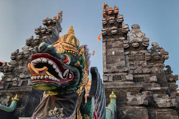 Majestic Gate of Tanah Lot Temple, Bali Indoensia stock photo