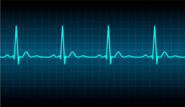 istock Blue ecg heart beat pulse monitor with signal. Vector illustration icon. 1175478768