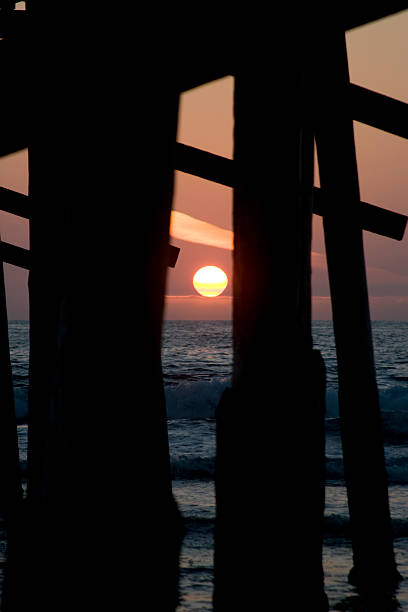 Sunset over ocean stock photo