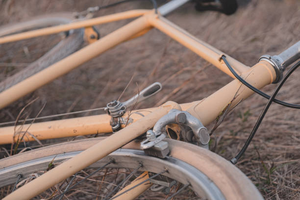 istock Vintage bicycle on faded autumn grass. 1175481667