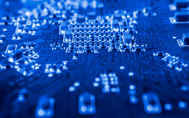 istock Graphic card. Part of blue graphic card as background. Technology and Electronics Industry. Macro. 1175482060