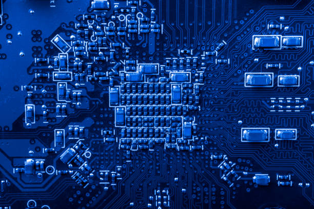 istock Graphic card. Part of blue graphic card as background. Technology and Electronics Industry. Macro. 1175482069