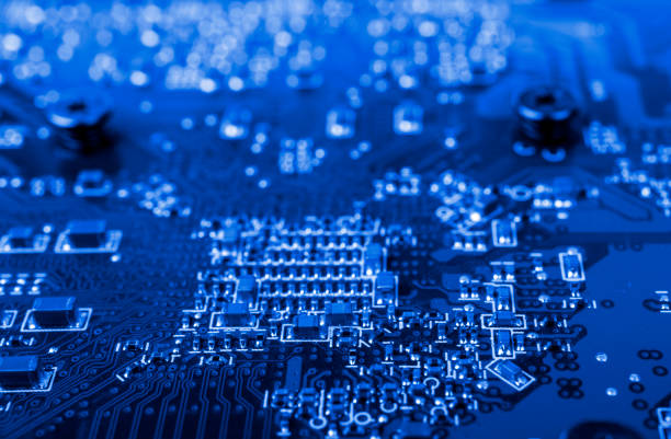 istock Graphic card. Part of blue graphic card as background. Technology and Electronics Industry. Macro. 1175482267