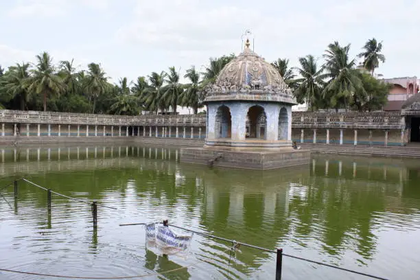 Photo of View of temple tank at Vaitheeswaran temple, Tamil Nadu, India