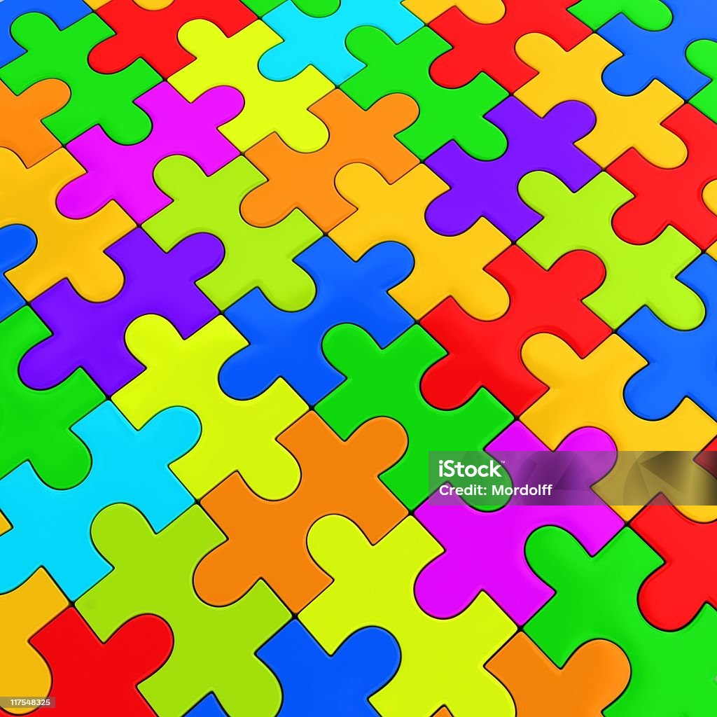 Colorato puzzle sfondo - Foto stock royalty-free di Astratto