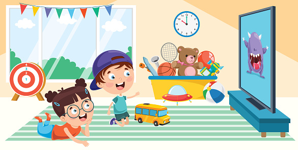 Children Watching Television In A Room Stock Illustration - Download Image Now - Child, Watching TV, Television Set - iStock Children Watching Television In A Room Stock Illustration - Download Image Now - Child, Watching TV, Television Set - iStock