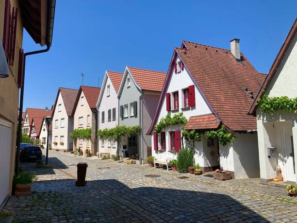 istock Cobblestone street in medieval german town 1175493189