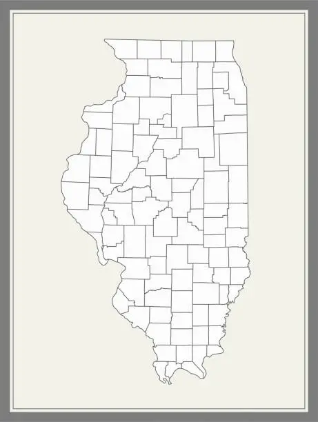 Vector illustration of Illinois county map downloadable