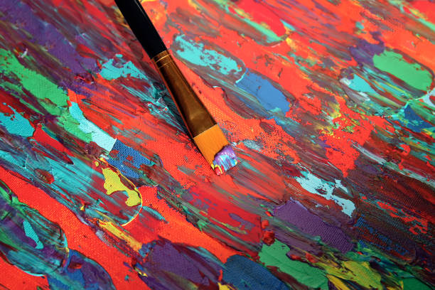 Closeup of brush and palette.