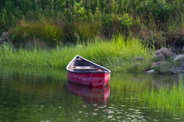 Clam Digger's Boat by salt marsh in Maine.