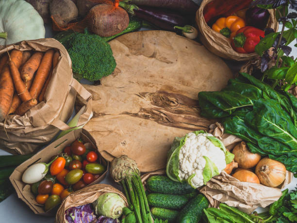 istock Assortment of alkaline food on wooden background. 1175499607